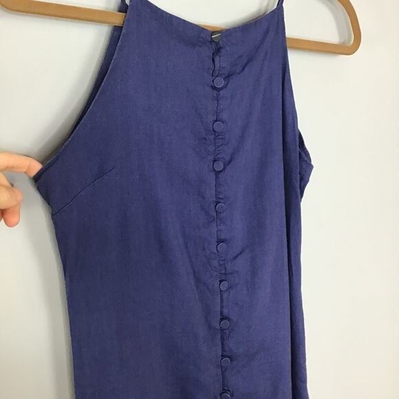 L’ academie X Revolve The Karla Midi Dress linen blend blue XS - Picture 10 of 11